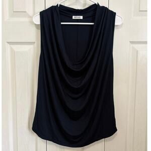 LA Made Black Soft Jersey Cowl Neck Sleeveless Top Size Small